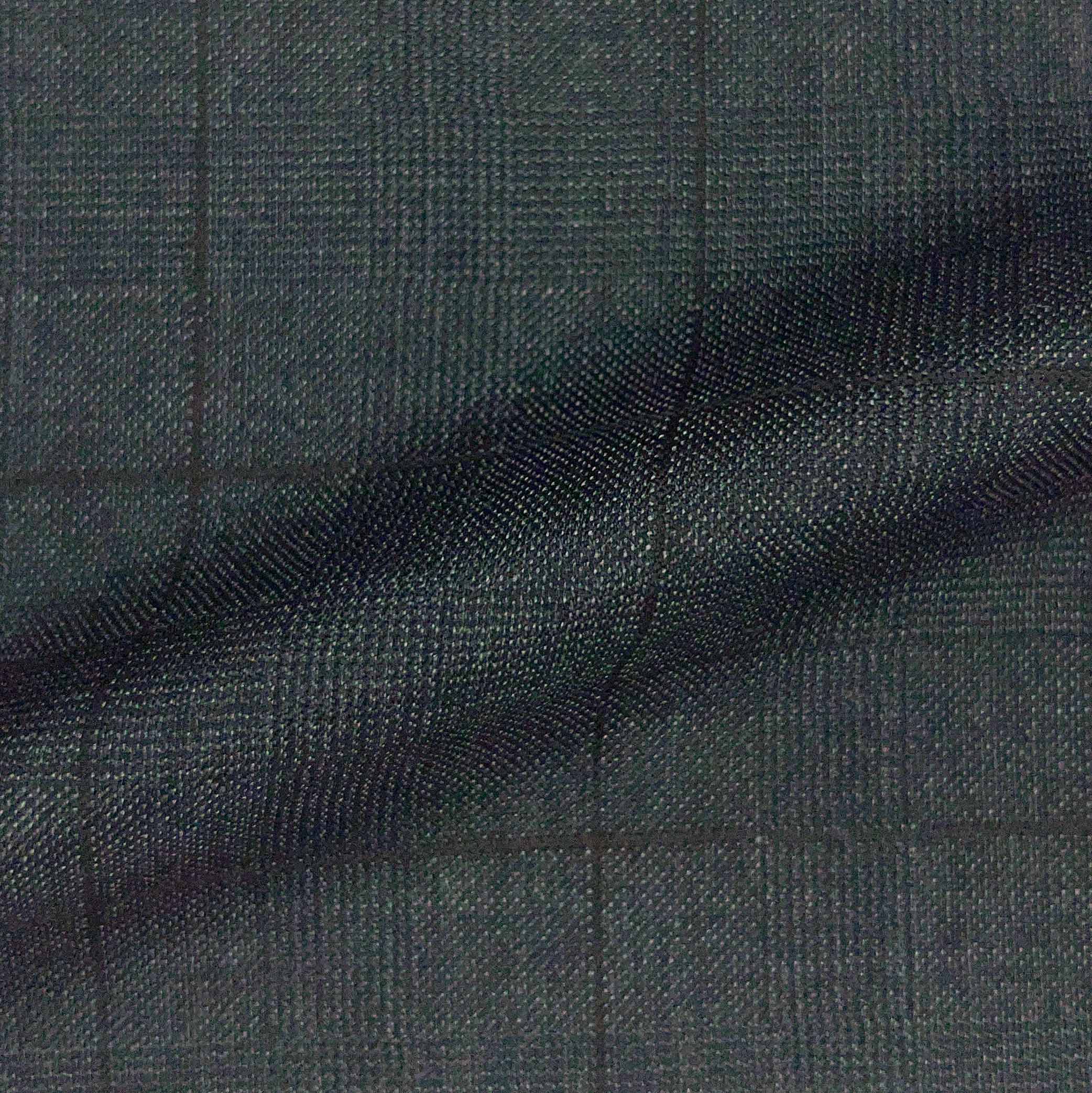 Westwood Hart Online Custom Hand Tailor Suits Sportcoats Trousers Waistcoats Overcoats Charcoal Grey Black WINDOWPANE PRINCE OF WALES GLEN PLAID Design