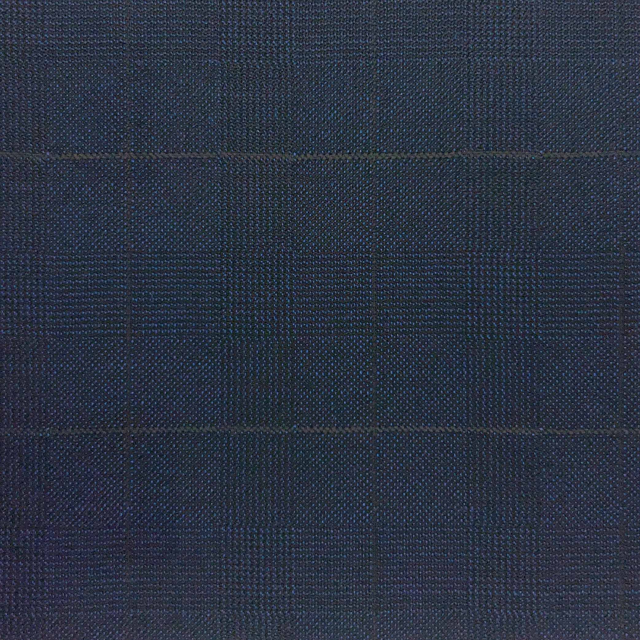 Westwood Hart Online Custom Hand Tailor Suits Sportcoats Trousers Waistcoats Overcoats Midnight Navy Black WINDOWPANE PRINCE OF WALES GLEN PLAID Design