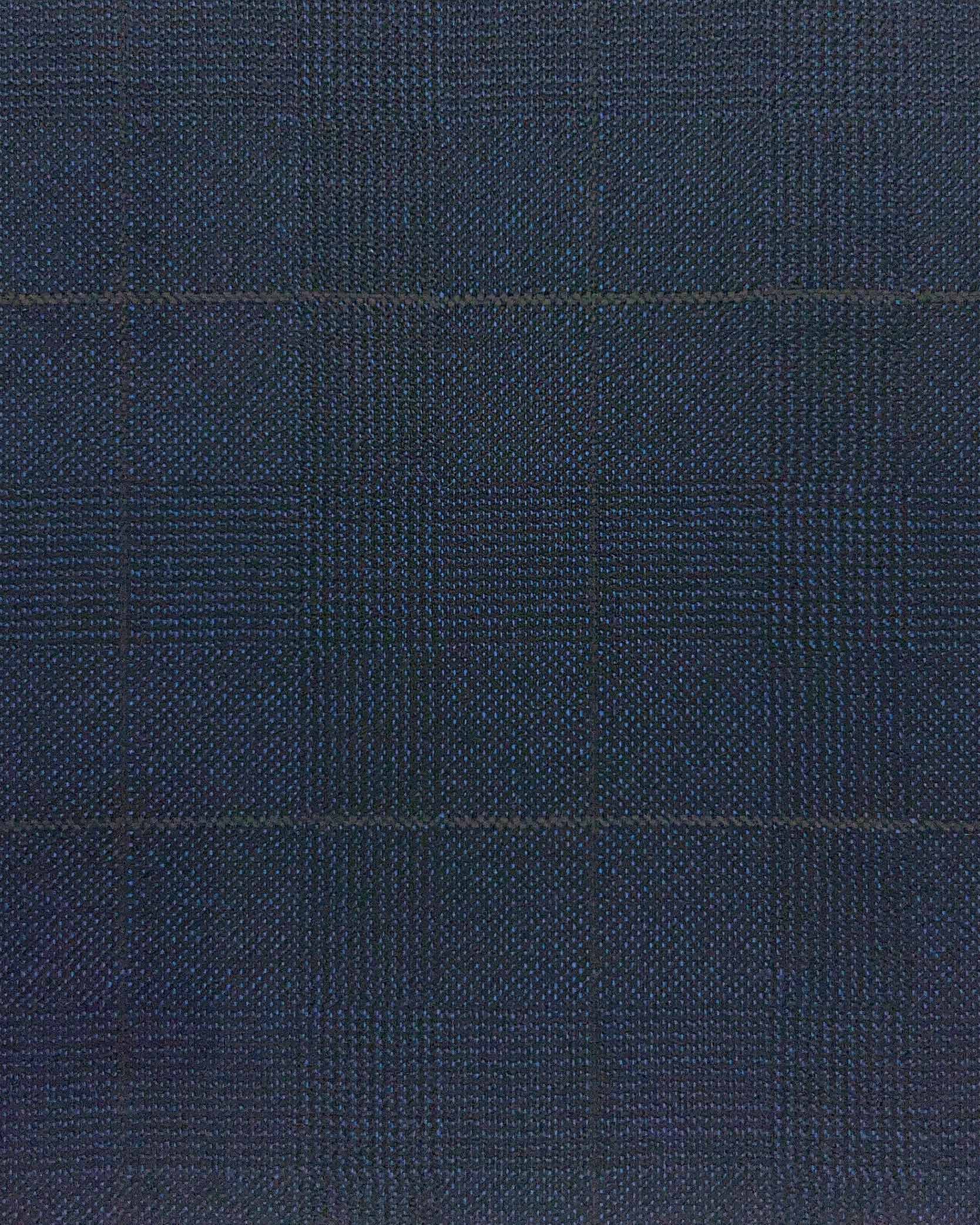 Westwood Hart Online Custom Hand Tailor Suits Sportcoats Trousers Waistcoats Overcoats Midnight Navy Black WINDOWPANE PRINCE OF WALES GLEN PLAID Design