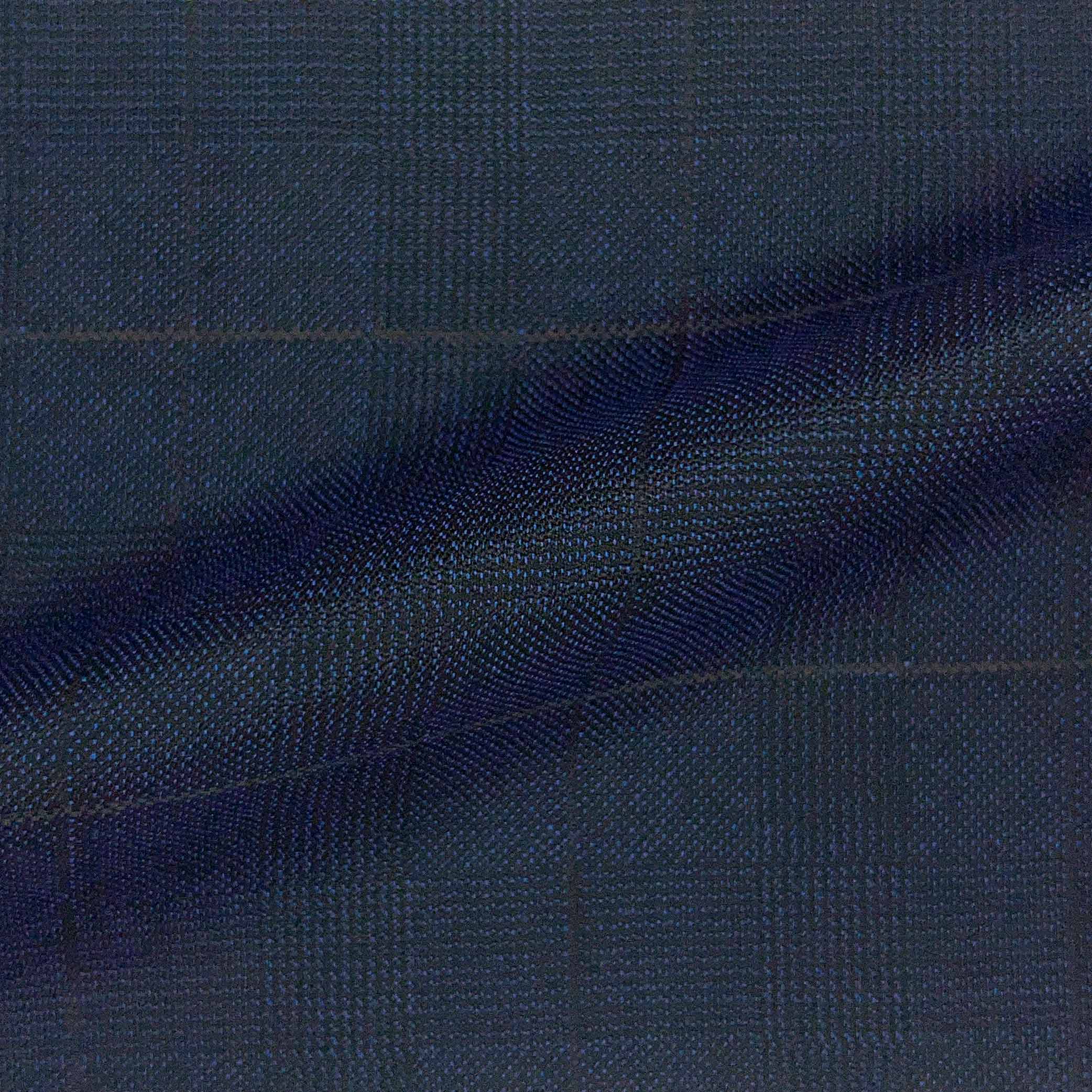 Westwood Hart Online Custom Hand Tailor Suits Sportcoats Trousers Waistcoats Overcoats Midnight Navy Black WINDOWPANE PRINCE OF WALES GLEN PLAID Design