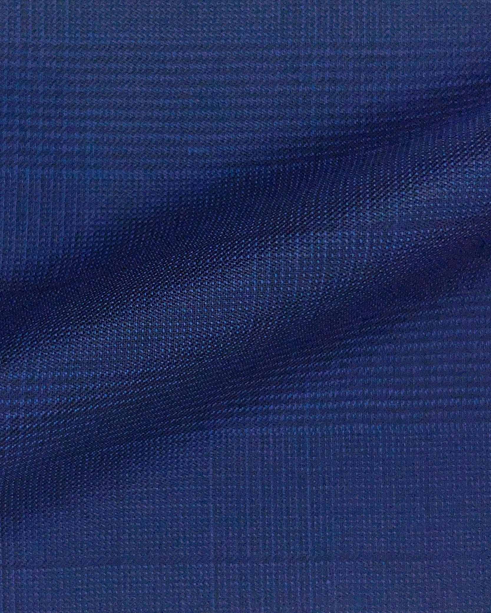 Westwood Hart Online Custom Hand Tailor Suits Sportcoats Trousers Waistcoats Overcoats Royal Blue Navy Blue WINDOWPANE PRINCE OF WALES GLEN PLAID Design