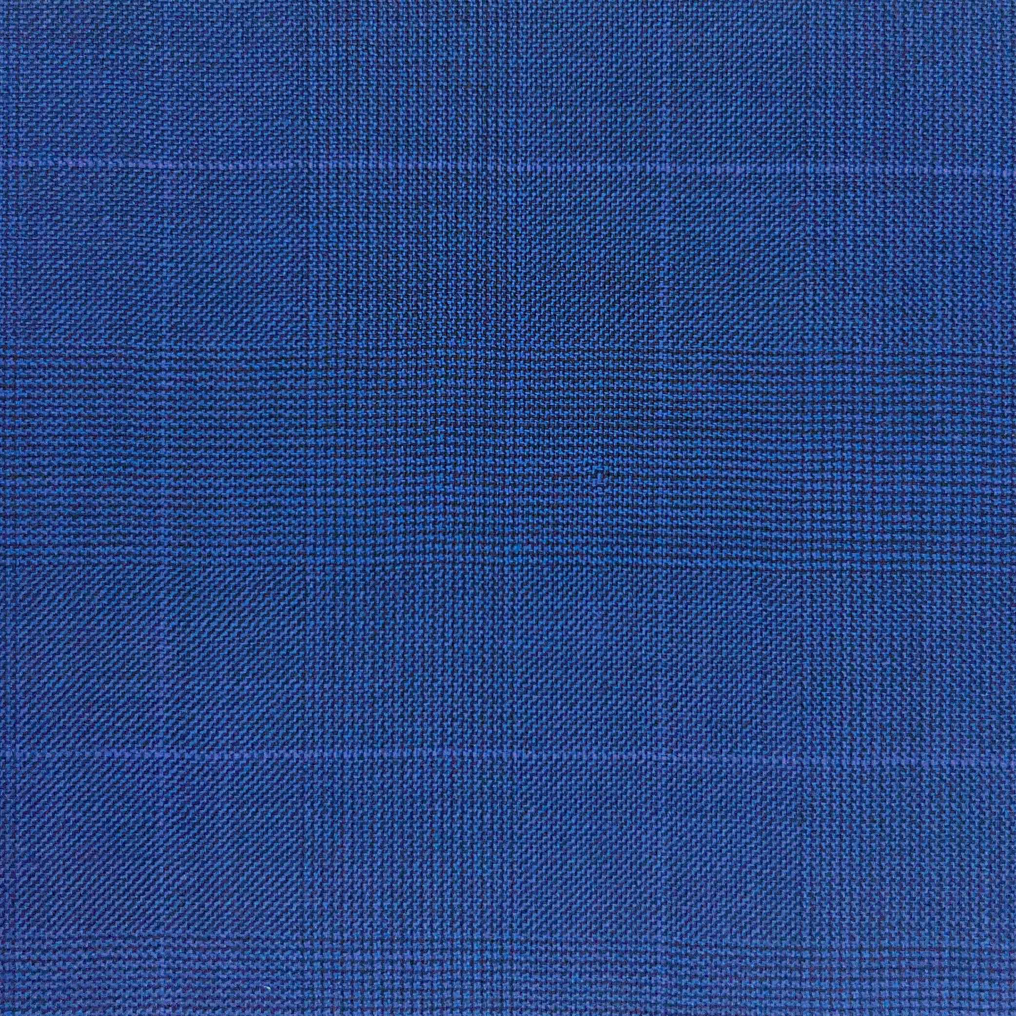 Westwood Hart Online Custom Hand Tailor Suits Sportcoats Trousers Waistcoats Overcoats Medium Blue Faint Lavender WINDOWPANE PRINCE OF WALES GLEN PLAID Design