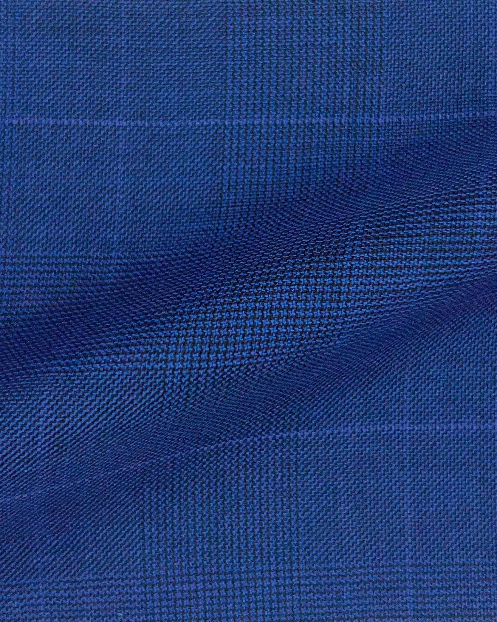 Westwood Hart Online Custom Hand Tailor Suits Sportcoats Trousers Waistcoats Overcoats Medium Blue Faint Lavender WINDOWPANE PRINCE OF WALES GLEN PLAID Design