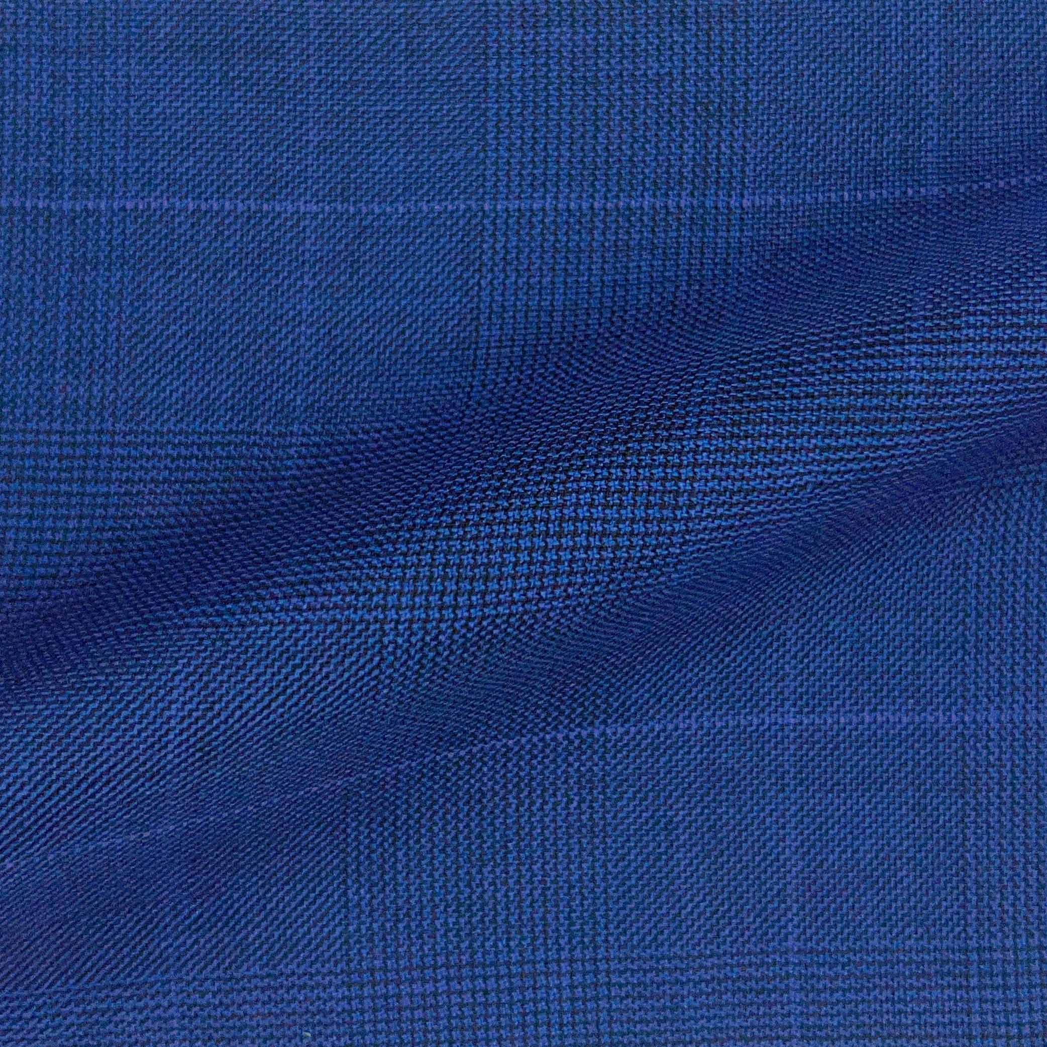 Westwood Hart Online Custom Hand Tailor Suits Sportcoats Trousers Waistcoats Overcoats Medium Blue Faint Lavender WINDOWPANE PRINCE OF WALES GLEN PLAID Design