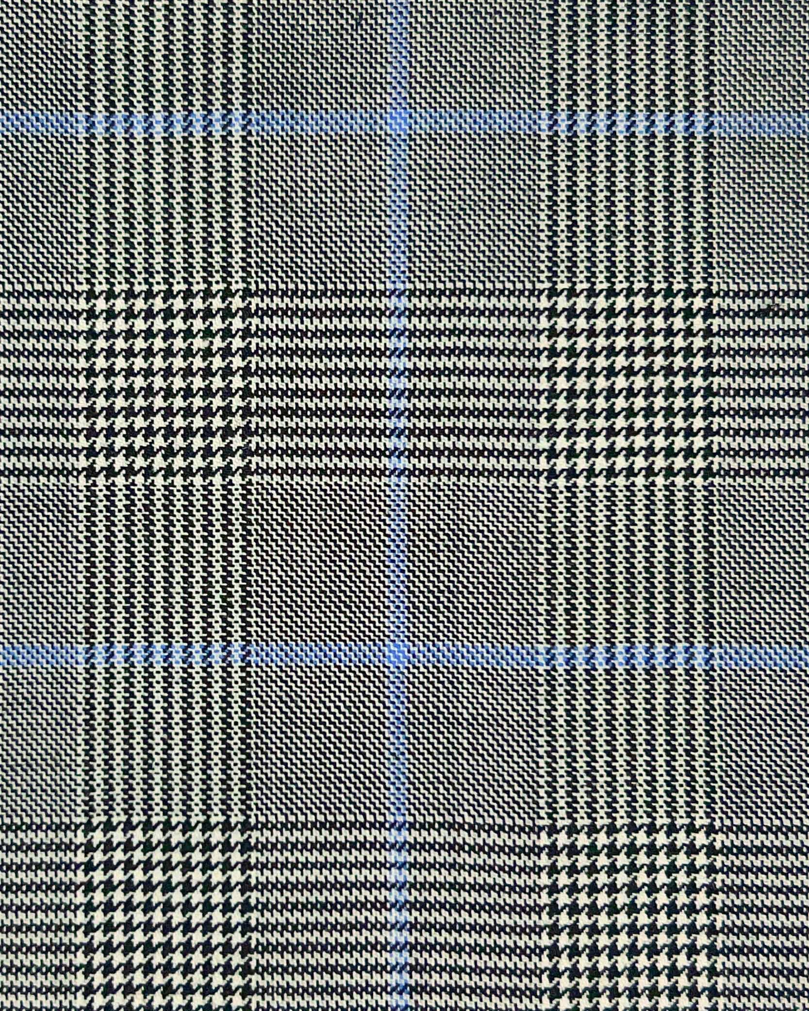 Westwood Hart Online Custom Hand Tailor Suits Sportcoats Trousers Waistcoats Overcoats Grey Sky Blue WINDOWPANE PRINCE OF WALES GLEN PLAID Design
