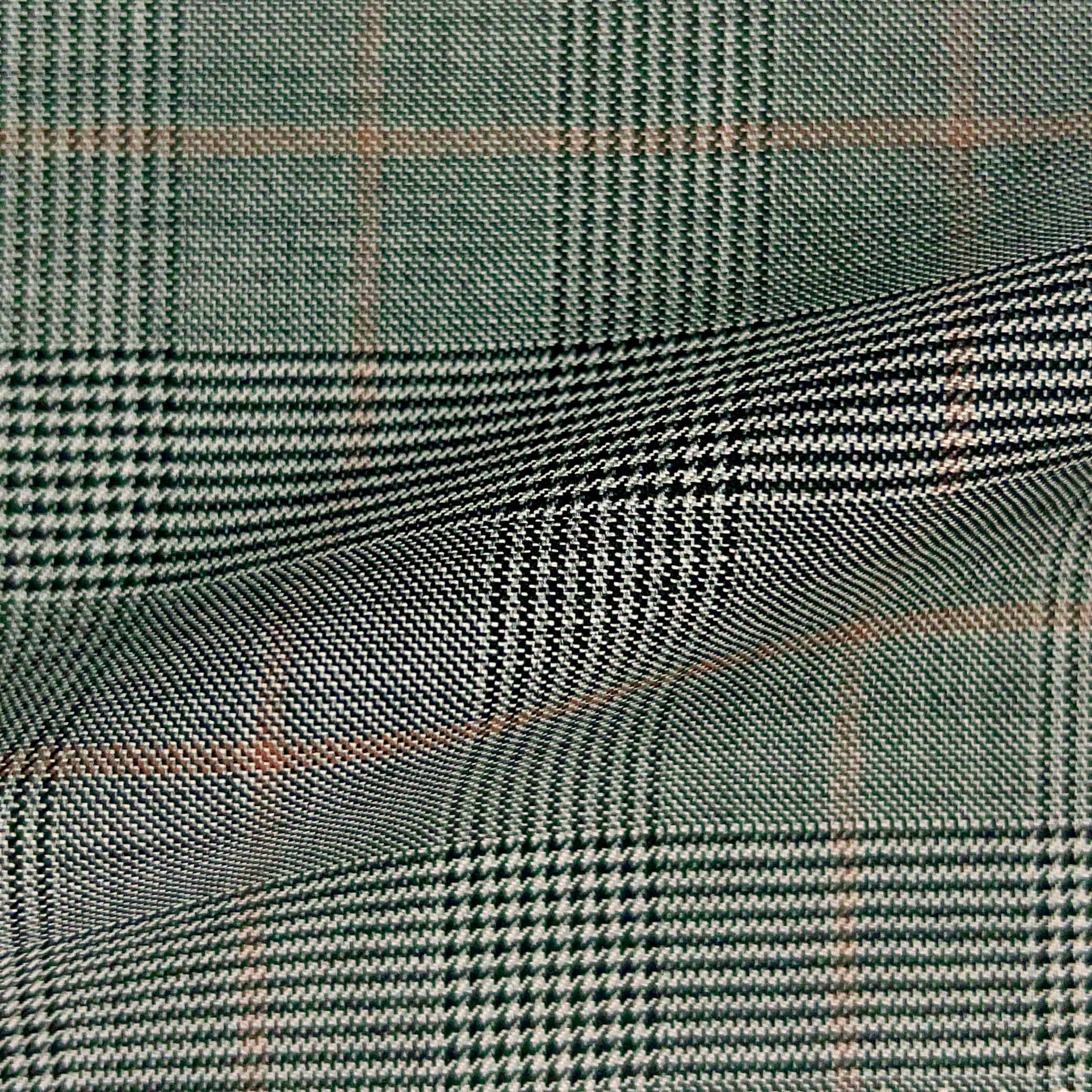 Westwood Hart Online Custom Hand Tailor Suits Sportcoats Trousers Waistcoats Overcoats Grey Rustic Orange WINDOWPANE PRINCE OF WALES GLEN PLAID Design