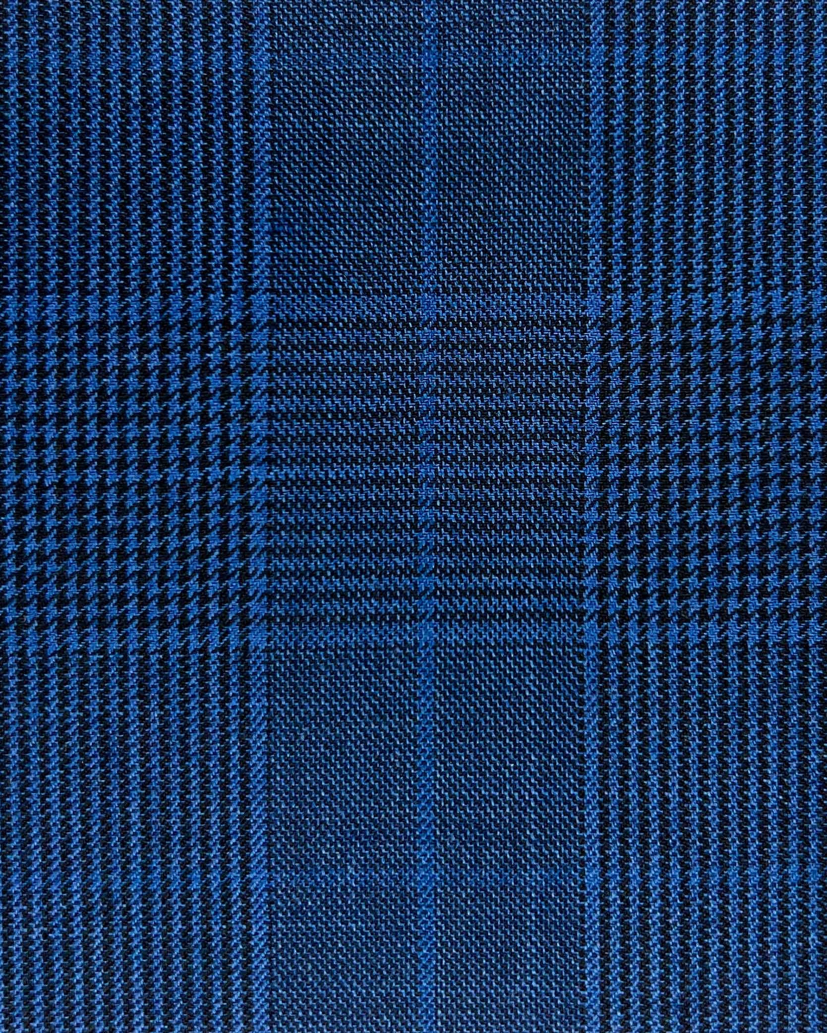 Westwood Hart Online Custom Hand Tailor Suits Sportcoats Trousers Waistcoats Overcoats Navy Large Prince Of Wales Glen Plaid Windowpane