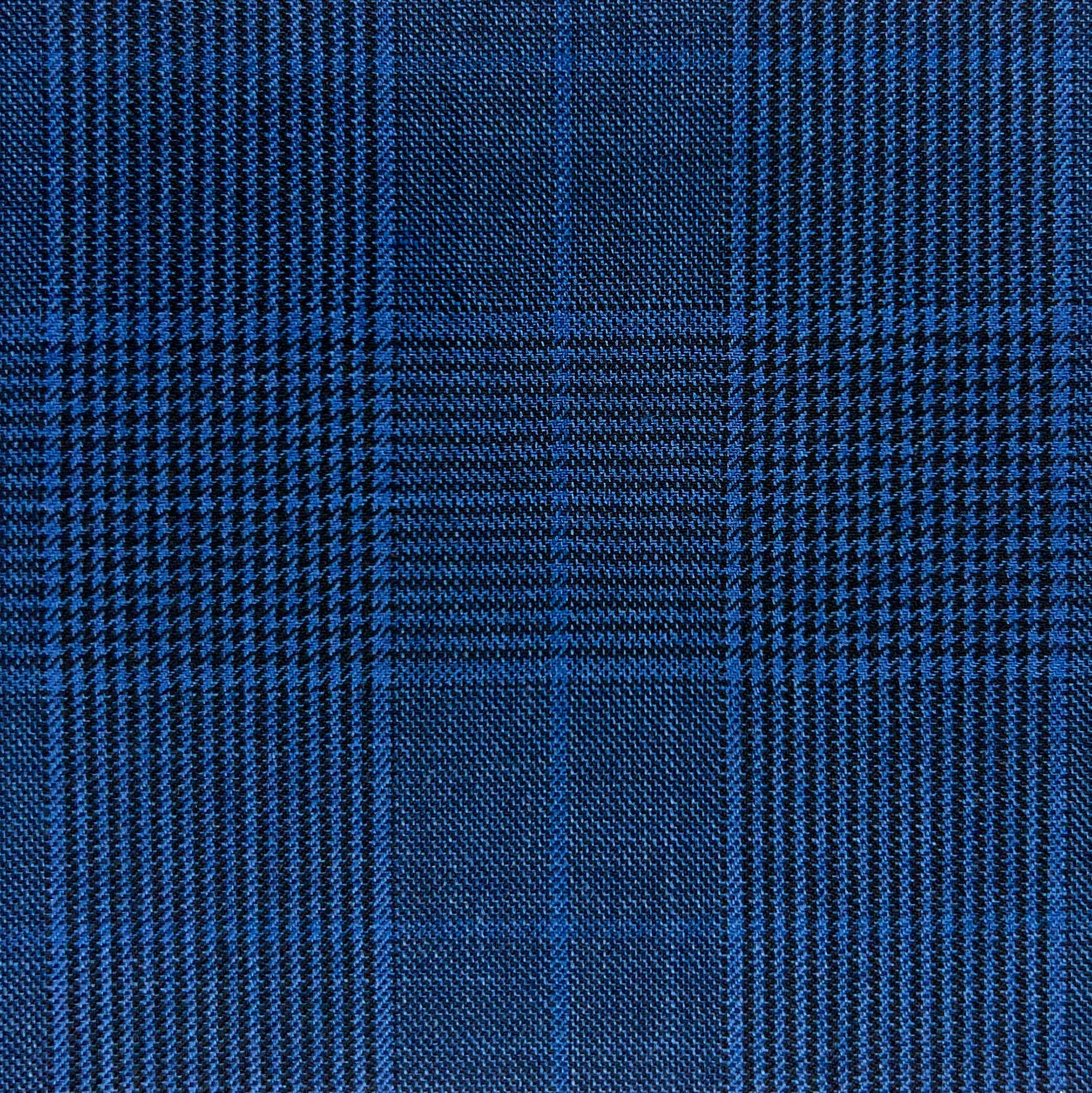 Westwood Hart Online Custom Hand Tailor Suits Sportcoats Trousers Waistcoats Overcoats Navy Large Prince Of Wales Glen Plaid Windowpane