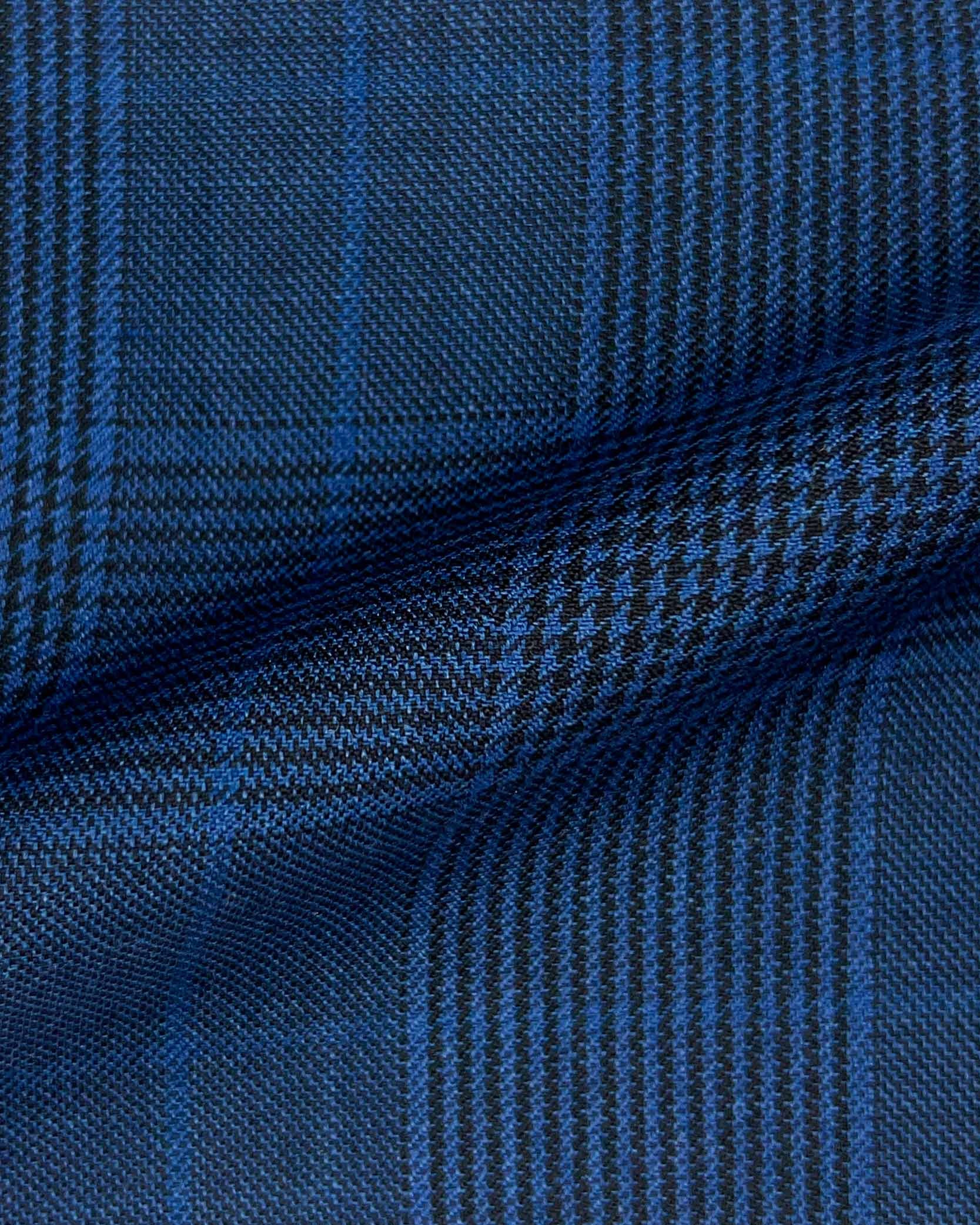Westwood Hart Online Custom Hand Tailor Suits Sportcoats Trousers Waistcoats Overcoats Navy Large Prince Of Wales Glen Plaid Windowpane