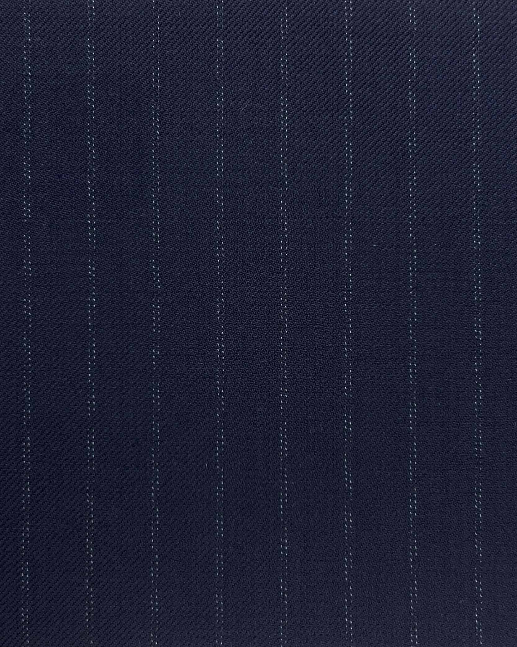 Westwood Hart Online Custom Hand Tailor Suits Sportcoats Trousers Waistcoats Overcoats Navy Blue Double Pinstripes Design