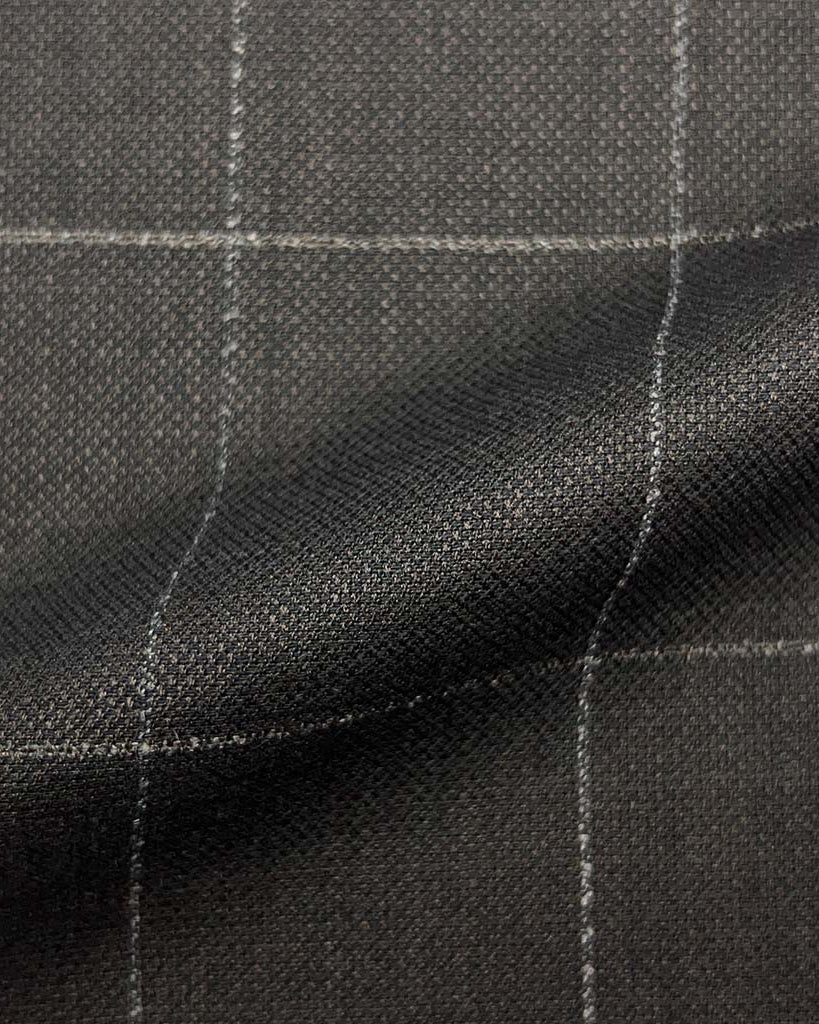 Westwood Hart Online Custom Hand Tailor Suits Sportcoats Trousers Waistcoats Overcoats Made To Measure Formalwear Tuxedo Charcoal Grey Glen Plaid With Comfort Stretch