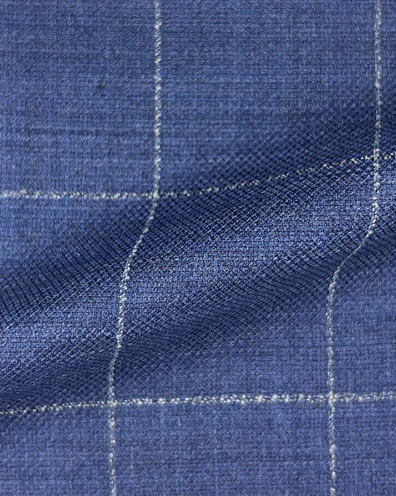 Westwood Hart Online Custom Hand Tailor Suits Sportcoats Trousers Waistcoats Overcoats Made To Measure Formalwear Tuxedo Navy Windowpane With Comfort Stretch