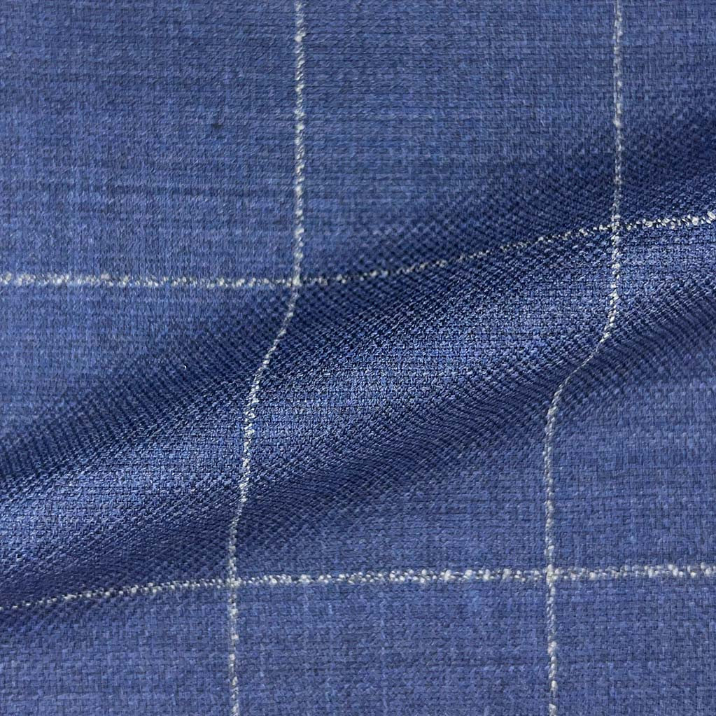 Westwood Hart Online Custom Hand Tailor Suits Sportcoats Trousers Waistcoats Overcoats Made To Measure Formalwear Tuxedo Egyptian Blue Glen Plaid With Comfort Stretch