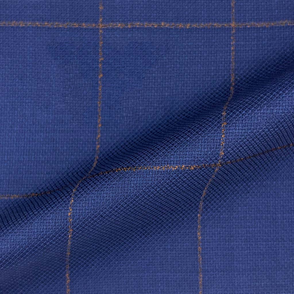 Westwood Hart Online Custom Hand Tailor Suits Sportcoats Trousers Waistcoats Overcoats Made To Measure Formalwear Tuxedo Denim Blue Glen Plaid With Comfort Stretch