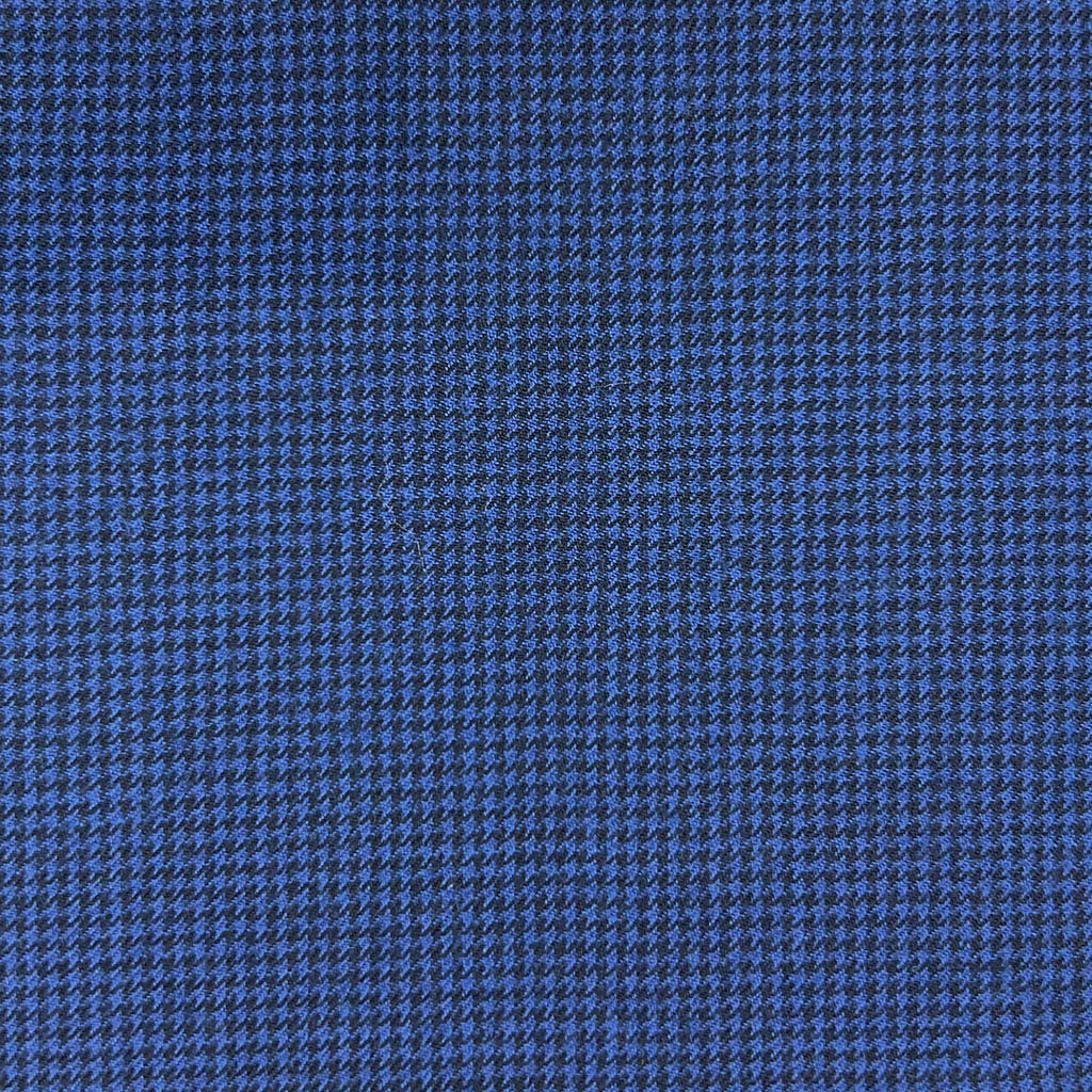 Blue Houndstooth Wool Flannel Suit