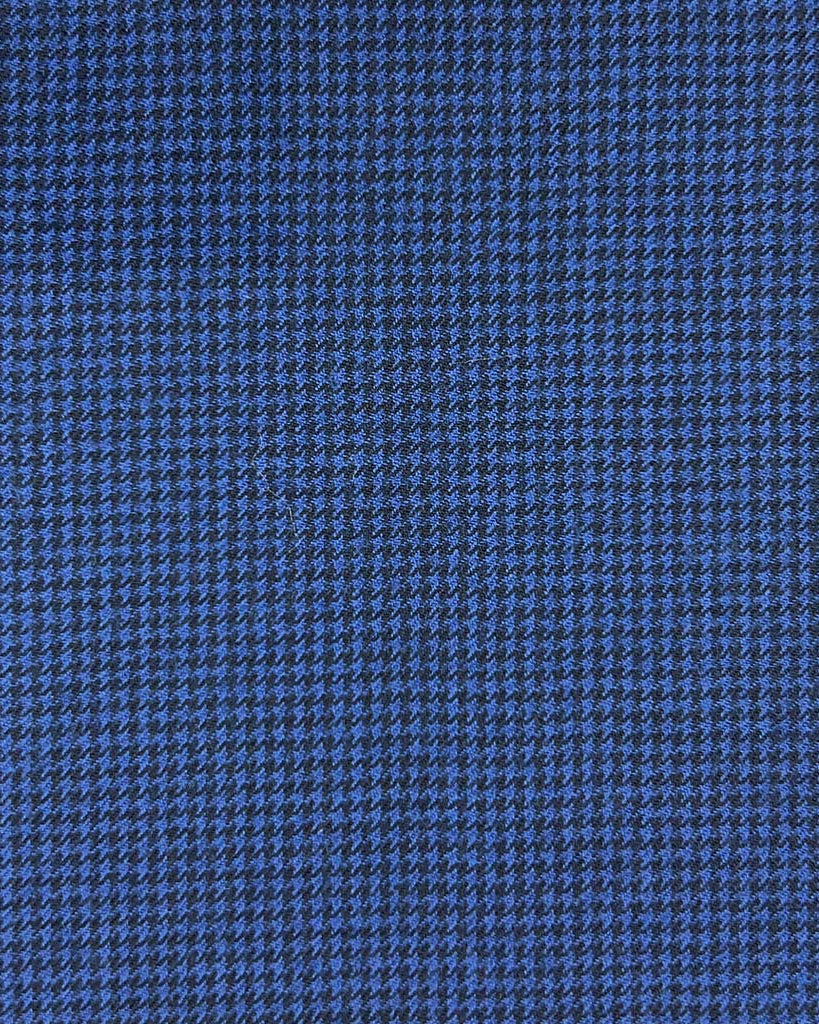 Westwood Hart Online Custom Hand Tailor Suits Sportcoats Trousers Waistcoats Overcoats Made To Measure Formalwear Tuxedo Royal Blue Houndstooth Flannel With Comfort Stretch