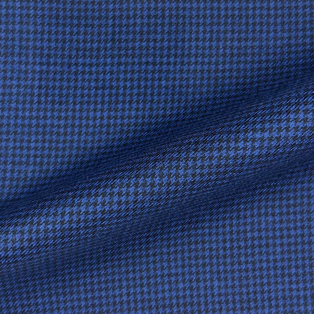 Westwood Hart Online Custom Hand Tailor Suits Sportcoats Trousers Waistcoats Overcoats Made To Measure Formalwear Tuxedo Royal Blue Houndstooth Flannel With Comfort Stretch