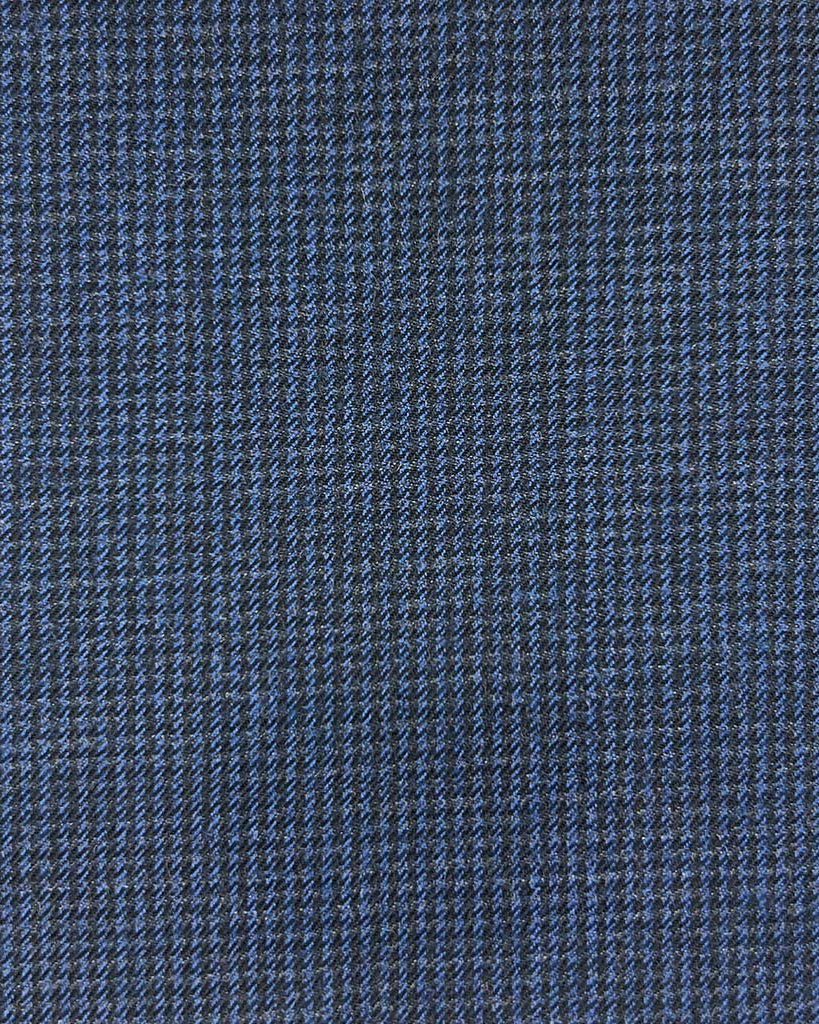 Westwood Hart Online Custom Hand Tailor Suits Sportcoats Trousers Waistcoats Overcoats Made To Measure Formalwear Tuxedo Royal Blue Houndstooth Flannel With Comfort Stretch