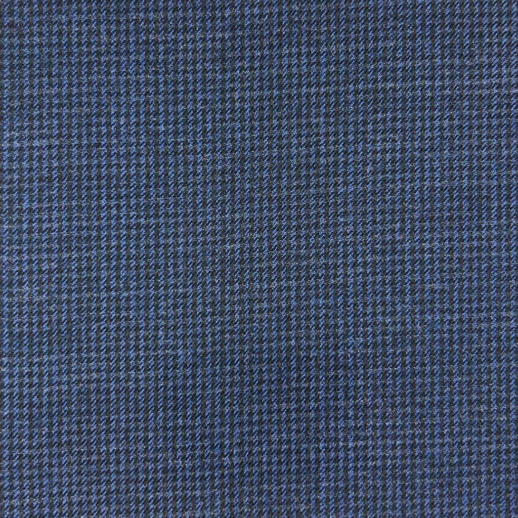 Westwood Hart Online Custom Hand Tailor Suits Sportcoats Trousers Waistcoats Overcoats Made To Measure Formalwear Tuxedo Royal Blue Houndstooth Flannel With Comfort Stretch