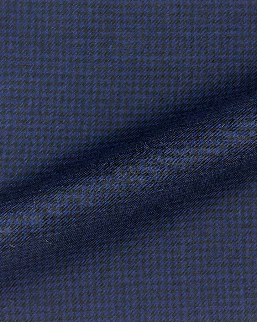 Westwood Hart Online Custom Hand Tailor Suits Sportcoats Trousers Waistcoats Overcoats Made To Measure Formalwear Tuxedo Midnight Blue Houndstooth Flannel With Comfort Stretch