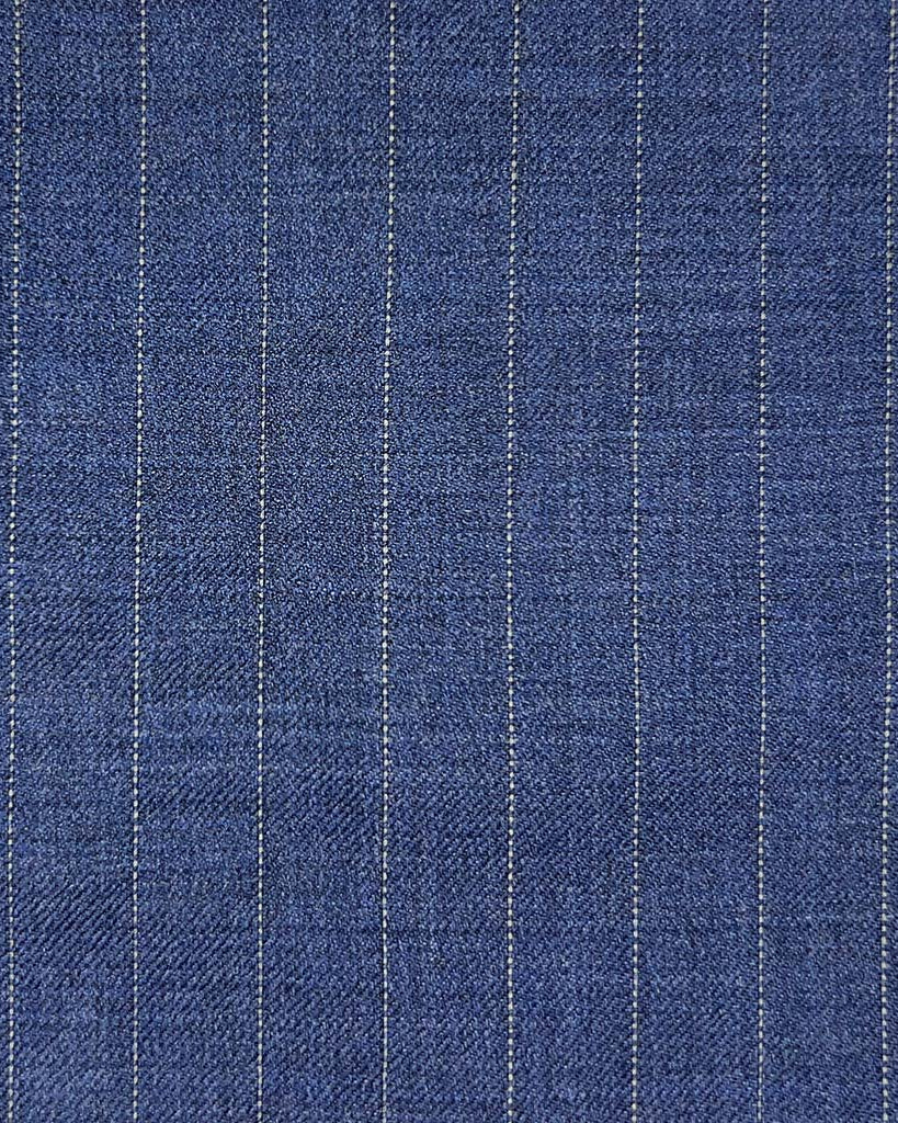 Westwood Hart Online Custom Hand Tailor Suits Sportcoats Trousers Waistcoats Overcoats Made To Measure Formalwear Tuxedo Aegean Blue Pinstripe With Comfort Stretch