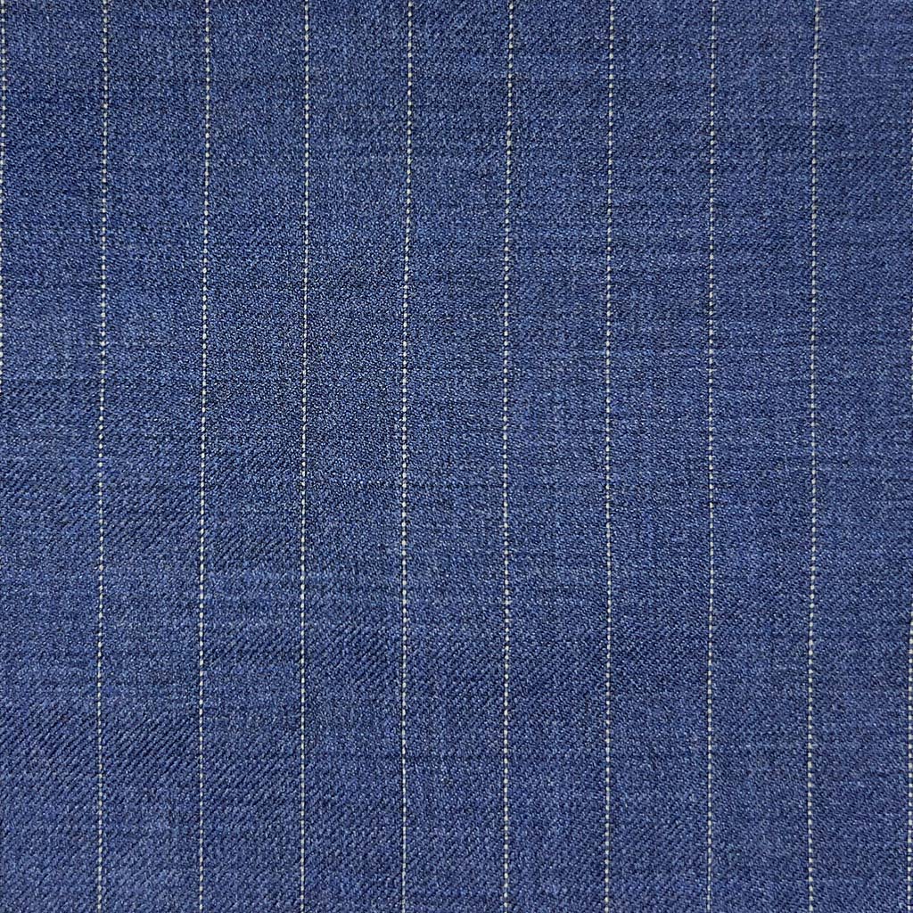 Westwood Hart Online Custom Hand Tailor Suits Sportcoats Trousers Waistcoats Overcoats Made To Measure Formalwear Tuxedo Aegean Blue Pinstripe With Comfort Stretch