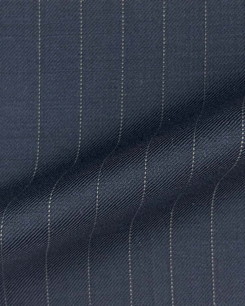 Westwood Hart Online Custom Hand Tailor Suits Sportcoats Trousers Waistcoats Overcoats Made To Measure Formalwear Tuxedo Midnight Blue Pinstripe With Comfort Stretch