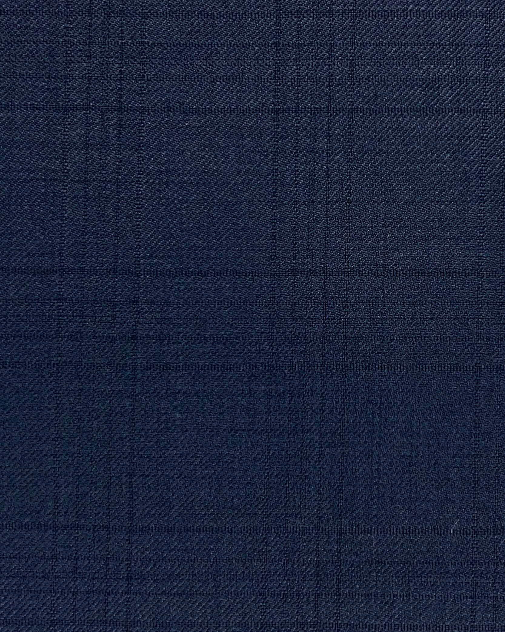 Westwood Hart Online Custom Hand Tailor Suits Sportcoats Trousers Waistcoats Overcoats Made To Measure Formalwear Tuxedo Dark Navy Self Watch Plaid With Comfort Stretch