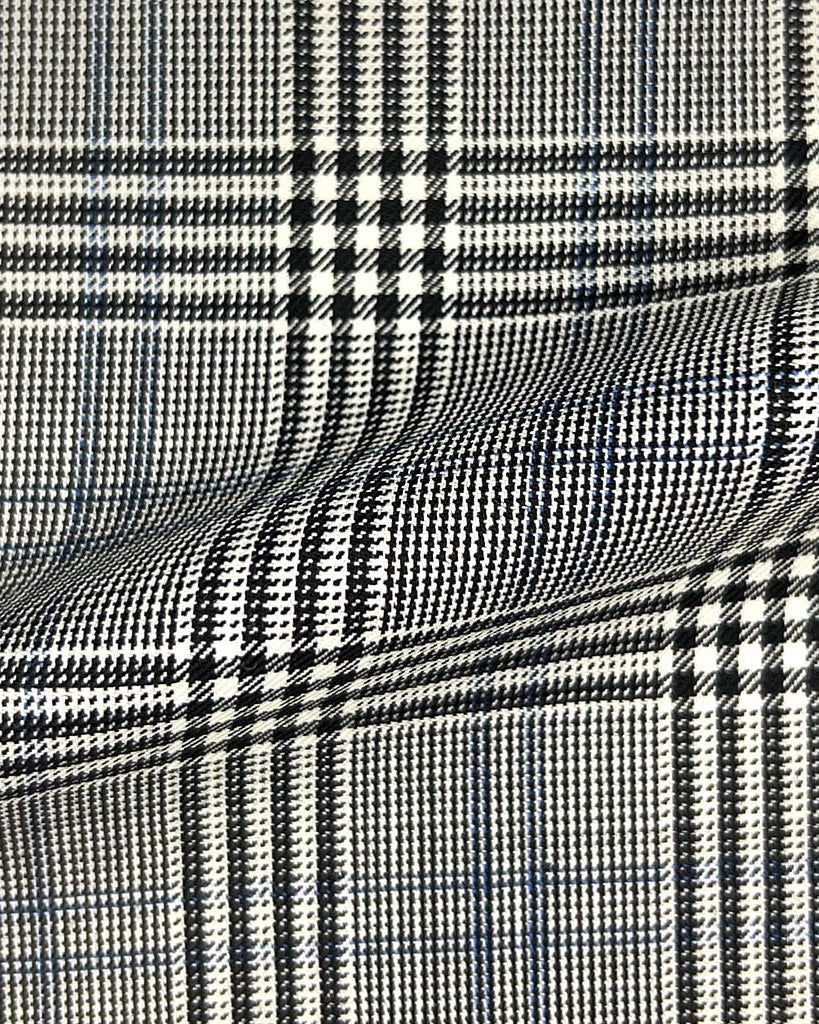 Westwood Hart Online Custom Hand Tailor Suits Sportcoats Trousers Waistcoats Overcoats Made To Measure Formalwear Tuxedo Grey Glen Plaid With Navy Double Windowpane With Comfort Stretch