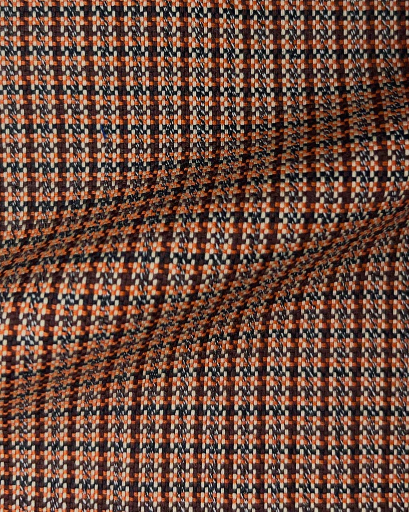 Westwood Hart Online Custom Hand Tailor Suits Sportcoats Trousers Waistcoats Overcoats Burnt Orange Micro Self Design