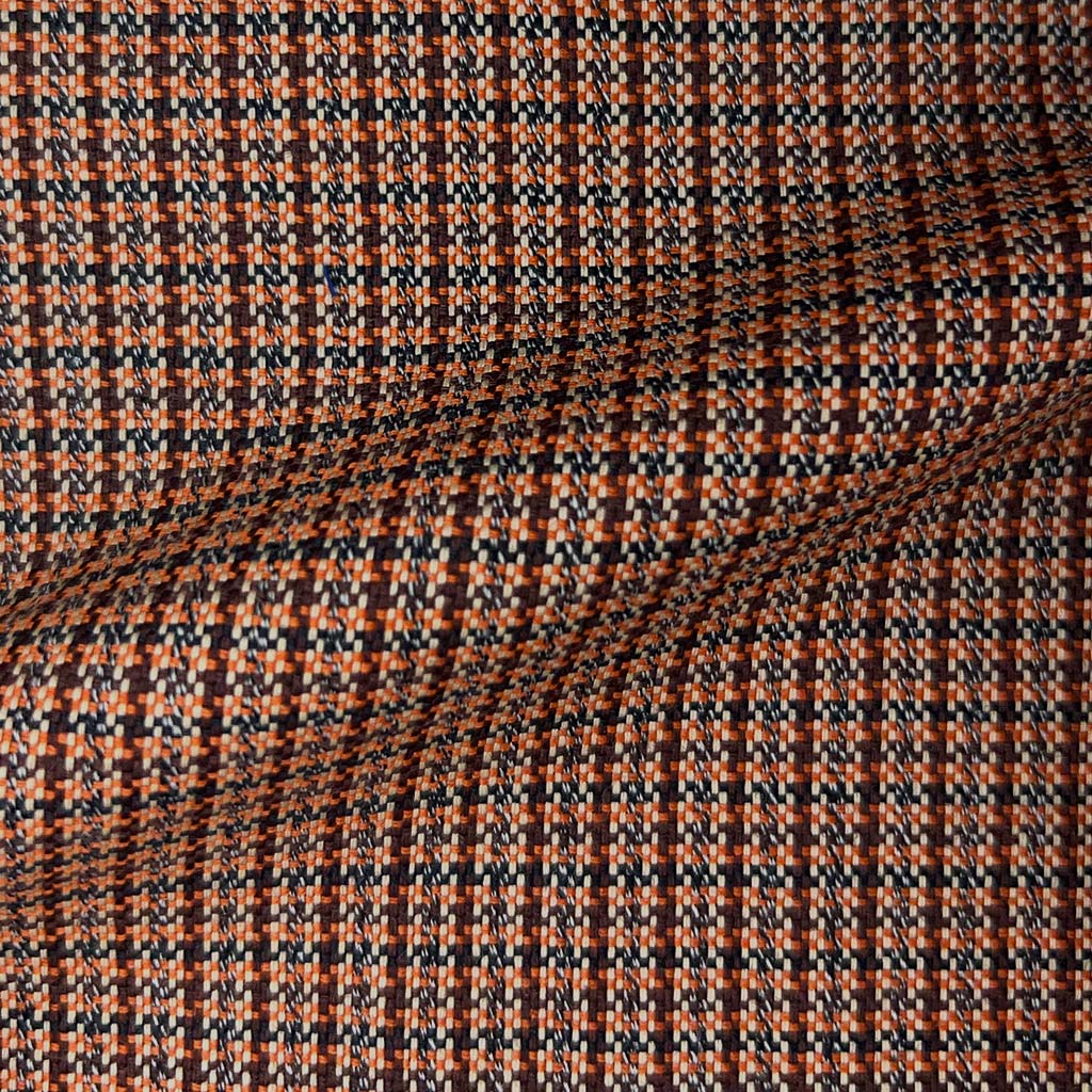 Westwood Hart Online Custom Hand Tailor Suits Sportcoats Trousers Waistcoats Overcoats Burnt Orange Micro Self Design