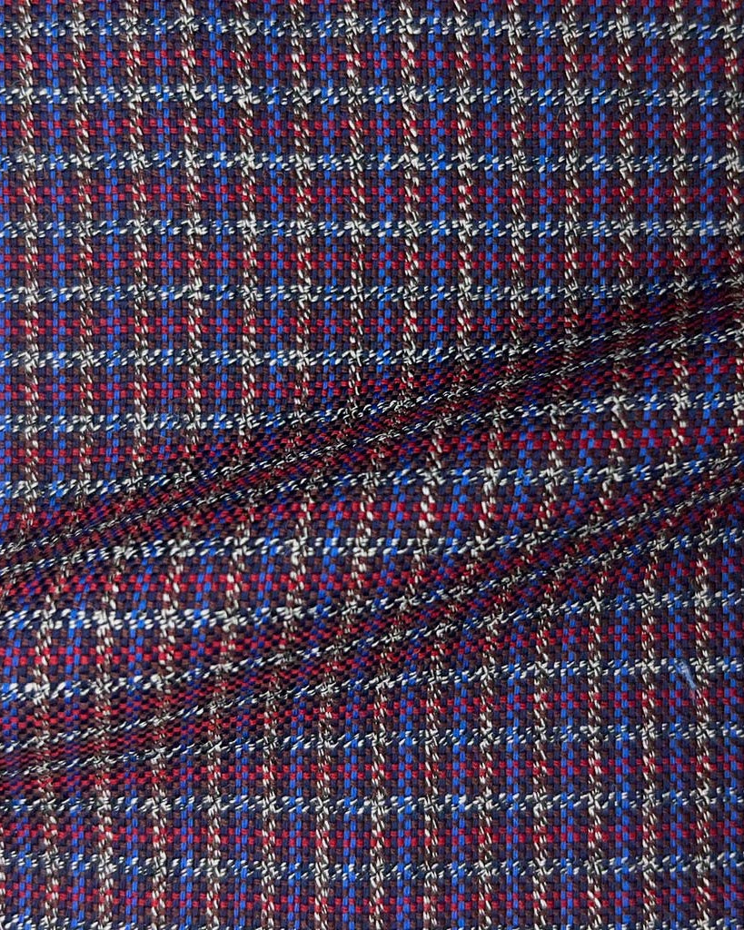 Westwood Hart Online Custom Hand Tailor Suits Sportcoats Trousers Waistcoats Overcoats Fuchsia Pink With Blue Micro Self Textured