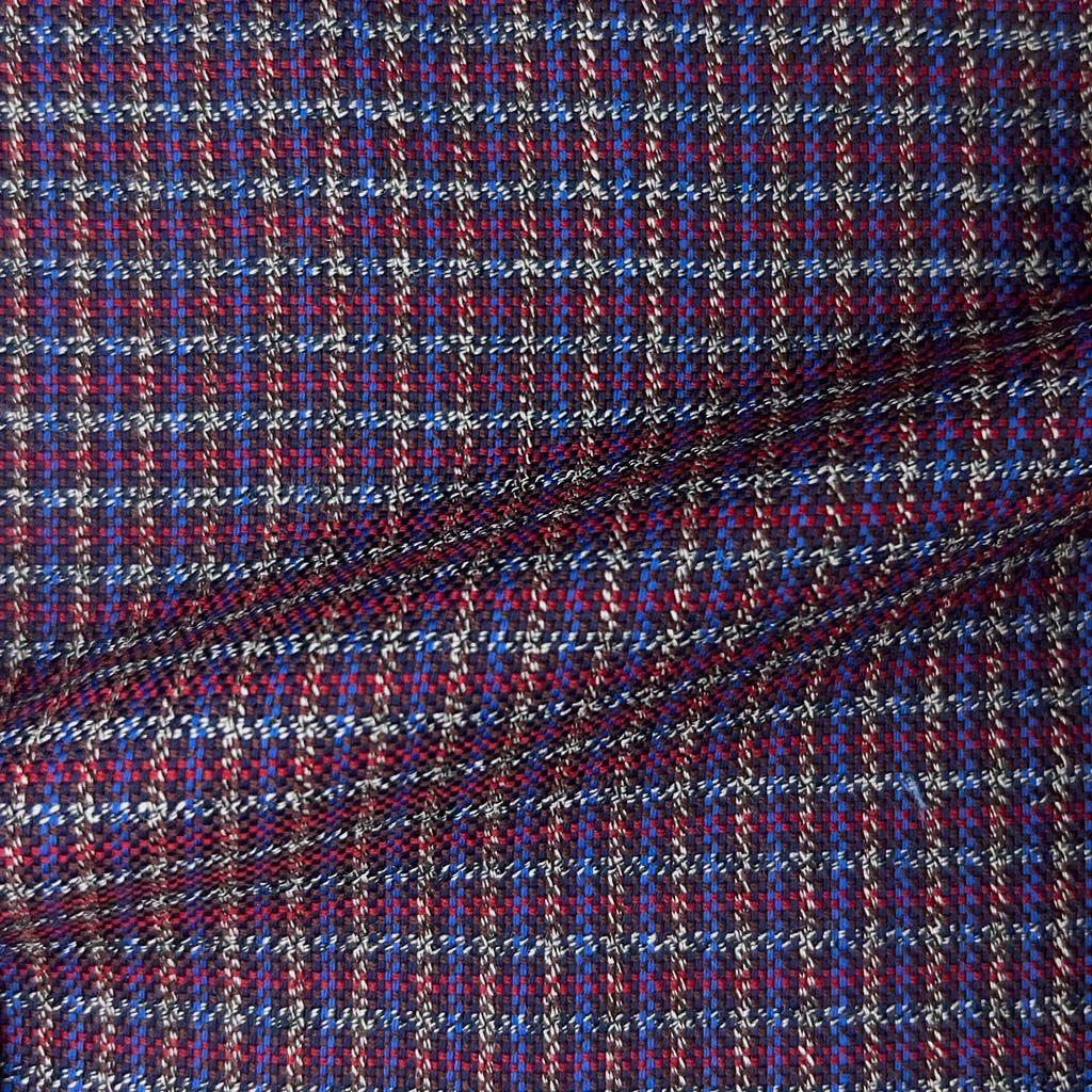 Westwood Hart Online Custom Hand Tailor Suits Sportcoats Trousers Waistcoats Overcoats Fuchsia Pink With Blue Micro Self Textured