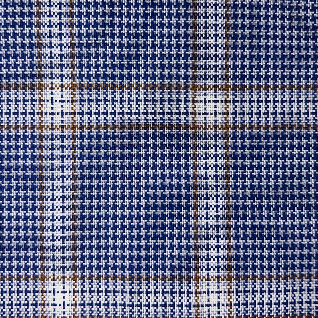 Westwood Hart Online Custom Hand Tailor Suits Sportcoats Trousers Waistcoats Overcoats Medium Blue With Brown Plaid