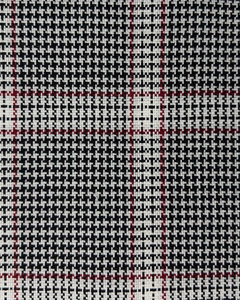 Westwood Hart Online Custom Hand Tailor Suits Sportcoats Trousers Waistcoats Overcoats Grey Houndstooth With Maroon Plaid