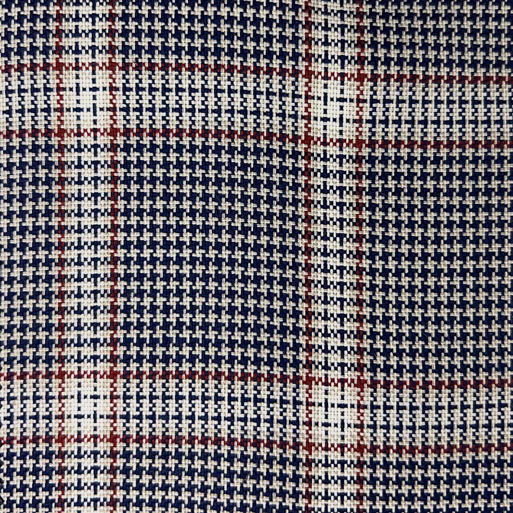 Westwood Hart Online Custom Hand Tailor Suits Sportcoats Trousers Waistcoats Overcoats Navy Houndstooth With Brick Red Plaid