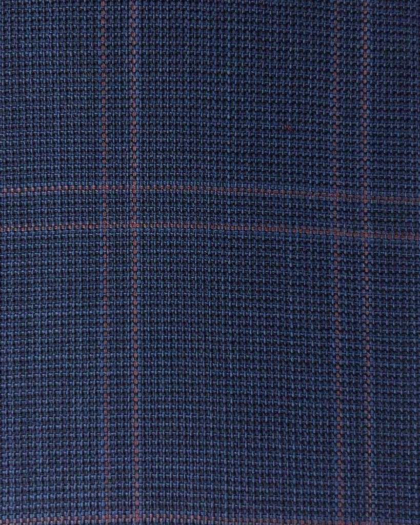Westwood Hart Online Custom Hand Tailor Suits Sportcoats Trousers Waistcoats Overcoats Navy With Rouge Windowpane