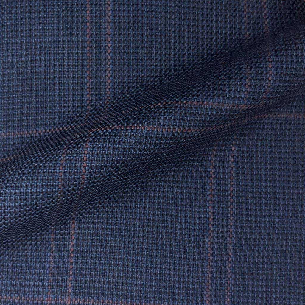 Westwood Hart Online Custom Hand Tailor Suits Sportcoats Trousers Waistcoats Overcoats Navy With Rouge Windowpane