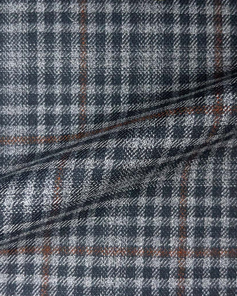 Westwood Hart Online Custom Hand Tailor Suits Sportcoats Trousers Waistcoats Overcoats Grey With Brown Windowpane