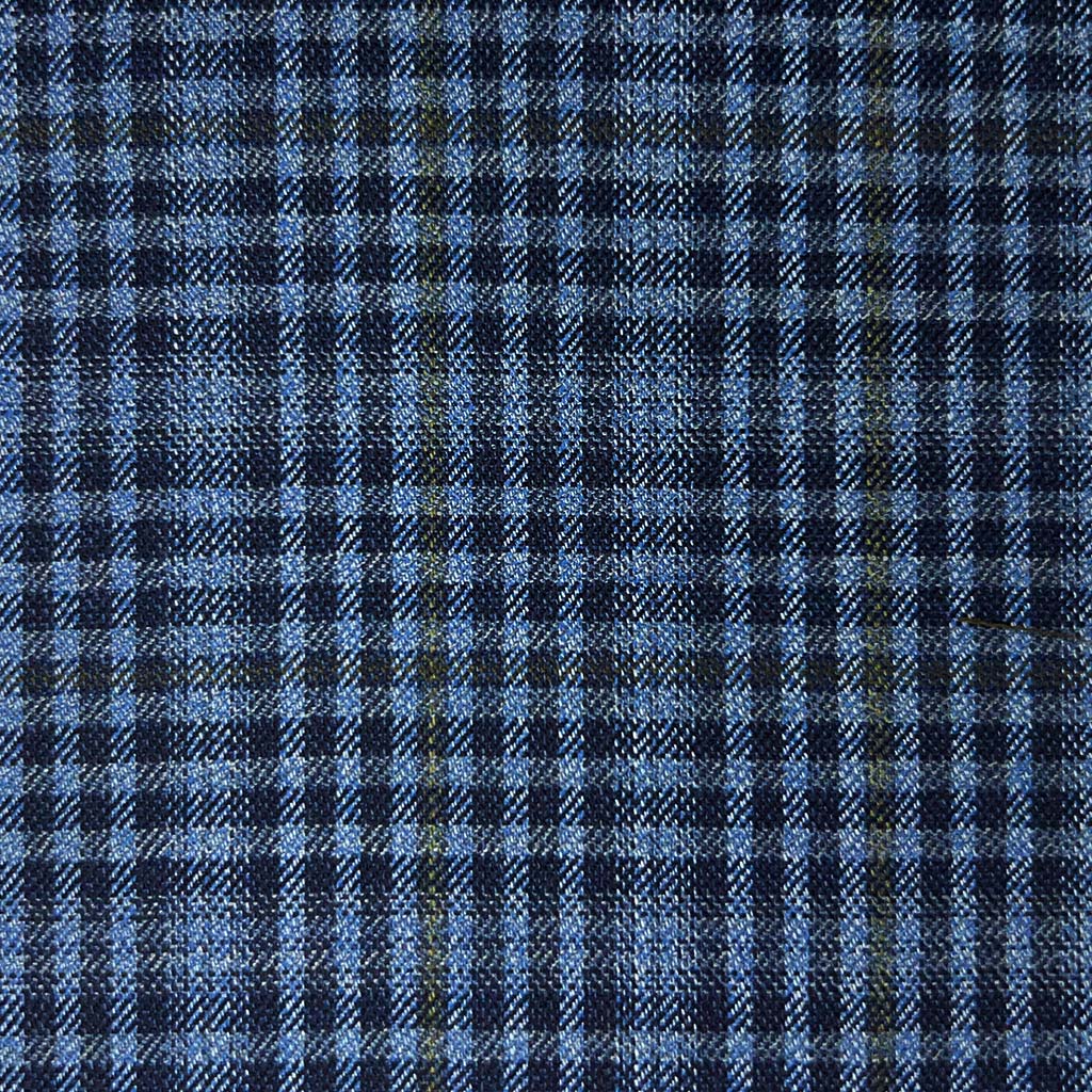 Westwood Hart Online Custom Hand Tailor Suits Sportcoats Trousers Waistcoats Overcoats Medium Blue With Fern Green Windowpane