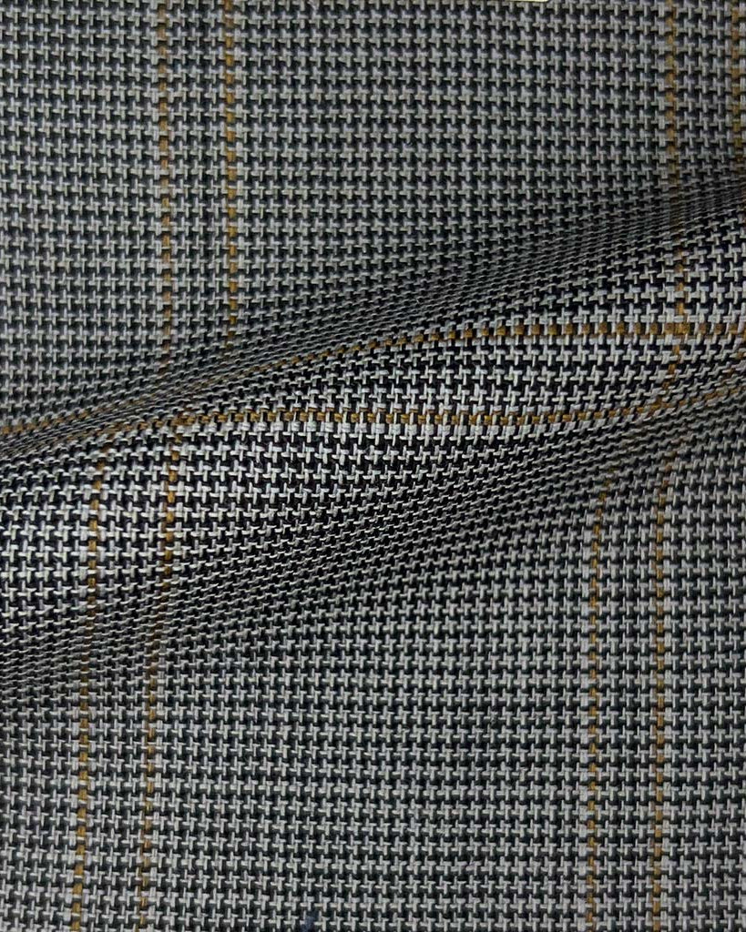 Westwood Hart Online Custom Hand Tailor Suits Sportcoats Trousers Waistcoats Overcoats Dark Grey Houndstooth With Brown Windowpane