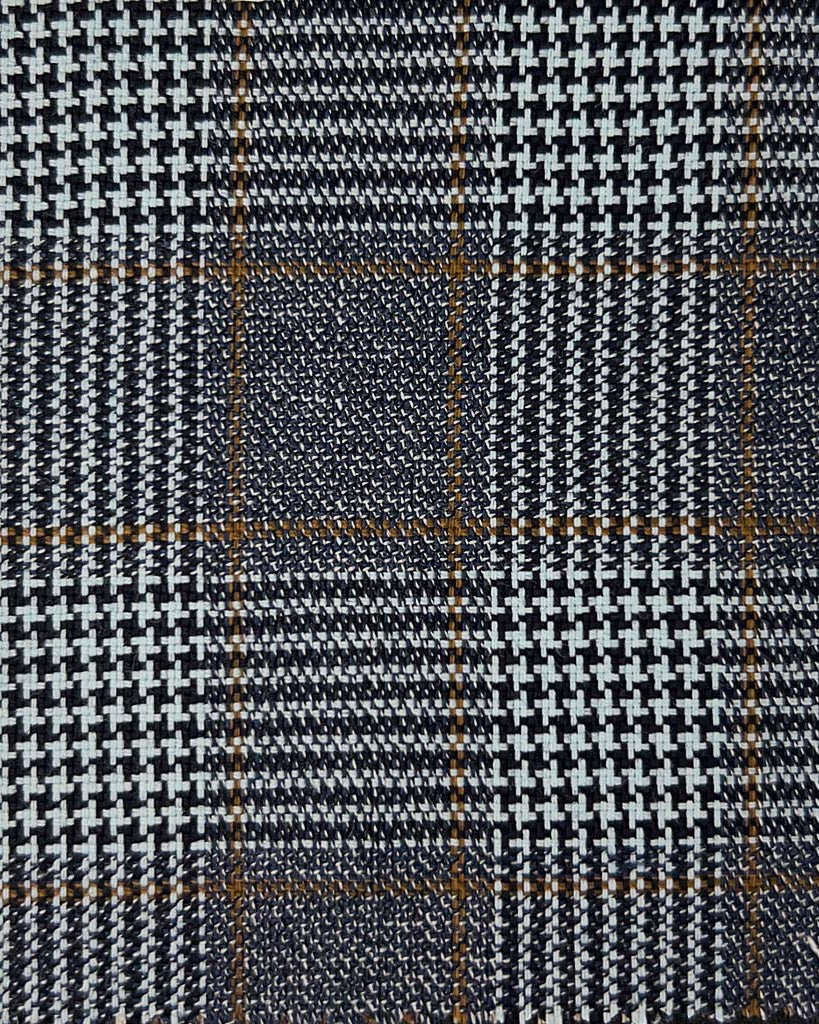 Westwood Hart Online Custom Hand Tailor Suits Sportcoats Trousers Waistcoats Overcoats Dark Grey Prince Of Wales Plaid With Brown Windowpane
