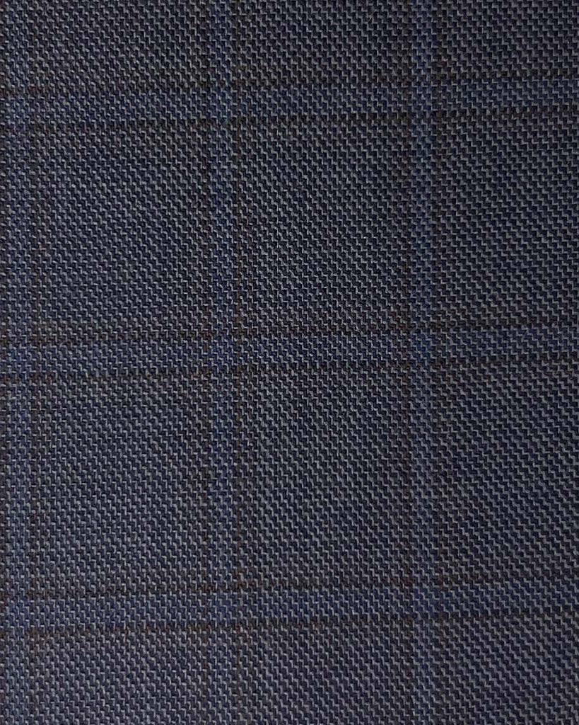 Westwood Hart Online Custom Hand Tailor Suits Sportcoats Trousers Waistcoats Overcoats Steel Navy Self Textured Windowpane