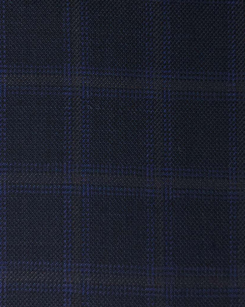 Westwood Hart Online Custom Hand Tailor Suits Sportcoats Trousers Waistcoats Overcoats Midnight Blue Self Textured Windowpane