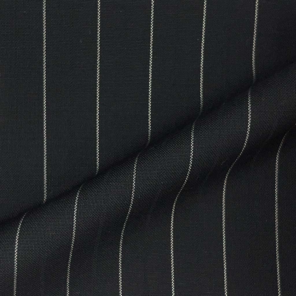 Vitale Barberis Canonico WOOL & MOHAIR Westwood Hart Online Custom Hand Tailor Suits Sportcoats Trousers Waistcoats Overcoats Made To Measure Formalwear Tuxedo Black 5/8" Wide Pinstripes