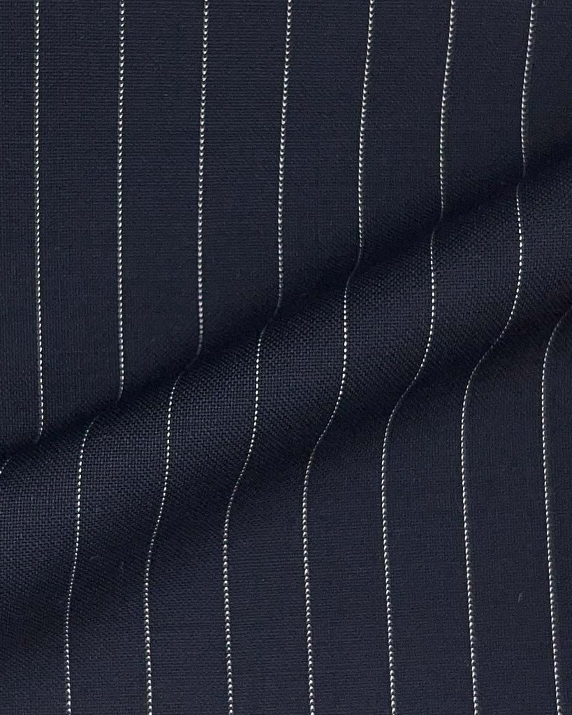 Vitale Barberis Canonico WOOL & MOHAIR Westwood Hart Online Custom Hand Tailor Suits Sportcoats Trousers Waistcoats Overcoats Made To Measure Formalwear Tuxedo Midnight Blue Pinstripes