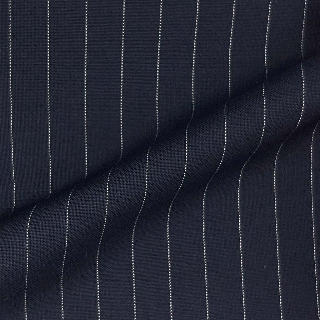 Vitale Barberis Canonico WOOL & MOHAIR Westwood Hart Online Custom Hand Tailor Suits Sportcoats Trousers Waistcoats Overcoats Made To Measure Formalwear Tuxedo Midnight Blue Pinstripes