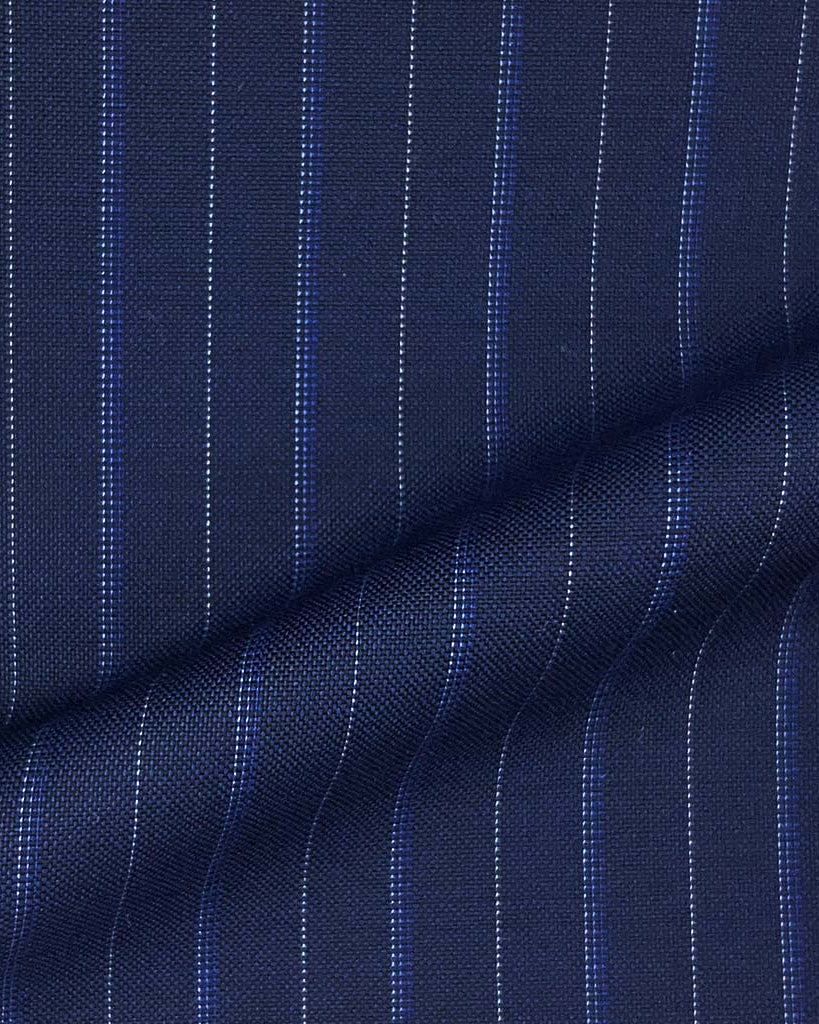 Vitale Barberis Canonico WOOL & MOHAIR Westwood Hart Online Custom Hand Tailor Suits Sportcoats Trousers Waistcoats Overcoats Made To Measure Formalwear Tuxedo Navy With Royal Blue And Grey Pinstripes