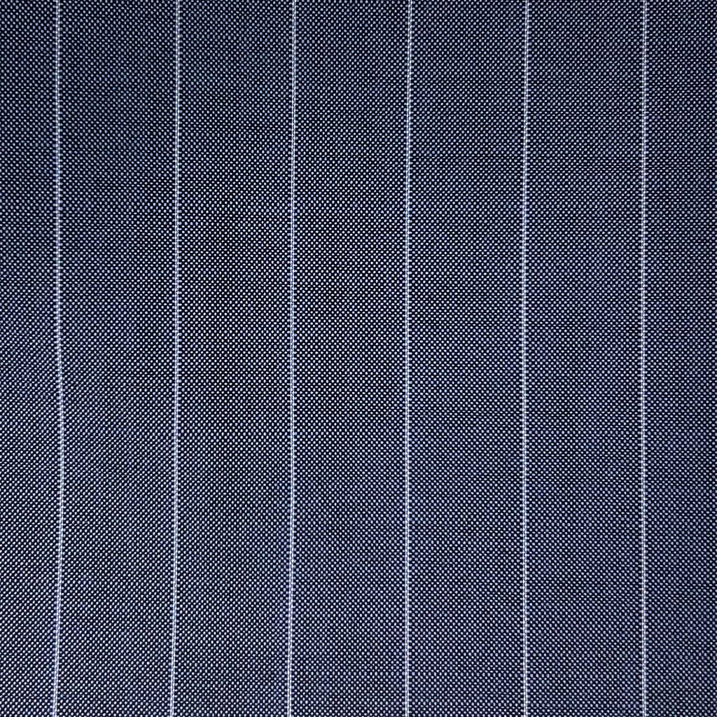 Vitale Barberis Canonico WOOL & MOHAIR Westwood Hart Online Custom Hand Tailor Suits Sportcoats Trousers Waistcoats Overcoats Made To Measure Formalwear Tuxedo Steel Blue 5/8" Wide Pinstripes