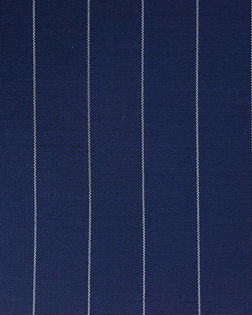 Vitale Barberis Canonico WOOL & MOHAIR Westwood Hart Online Custom Hand Tailor Suits Sportcoats Trousers Waistcoats Overcoats Made To Measure Formalwear Tuxedo Navy 5/8" Wide Pinstripes